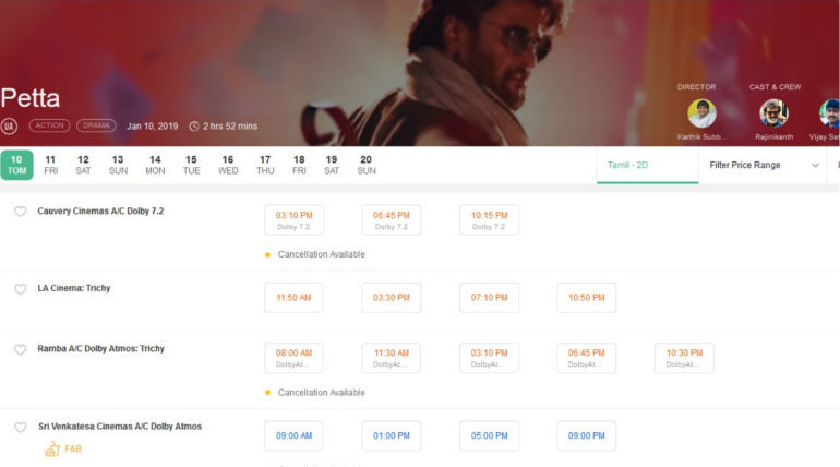 Viswasam Leading Petta with Sold Out Shows in Trichy, Check the Current Booking Status