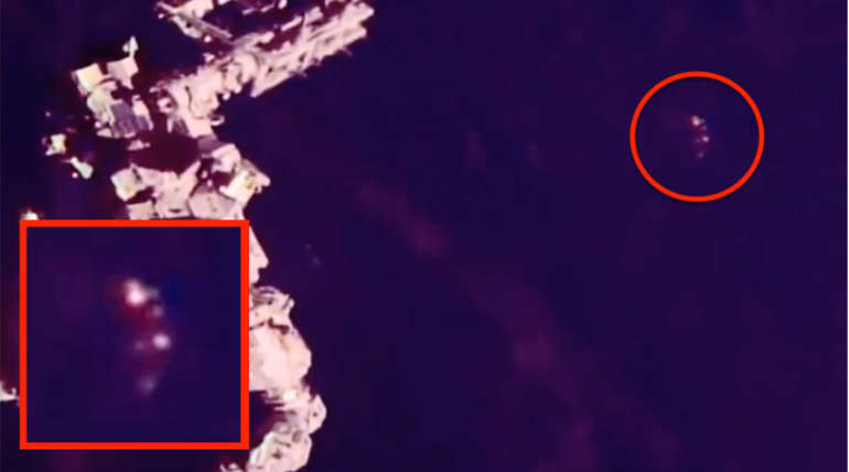  Strange Glowing Triangular UFO Made A Visit To ISS. Image Credit:Scott C Waring