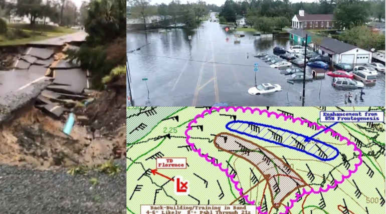 Hurricane weakens North and South Carolina: Latest Updates of Florence , Image Source - National Hurricane Center , @GeraldDThomas Twitter