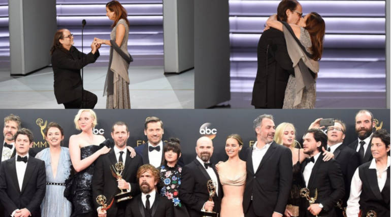 Emmy Awards 2018 Winners List; Dir Glenn Weiss proposes his Girlfriend on the Award stage , Image Source - @MSTheater @TheEmmys Twitter