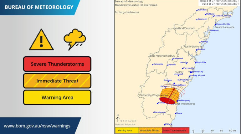 Thunderstorm Warning Image, Source - @NSWSES Twitter