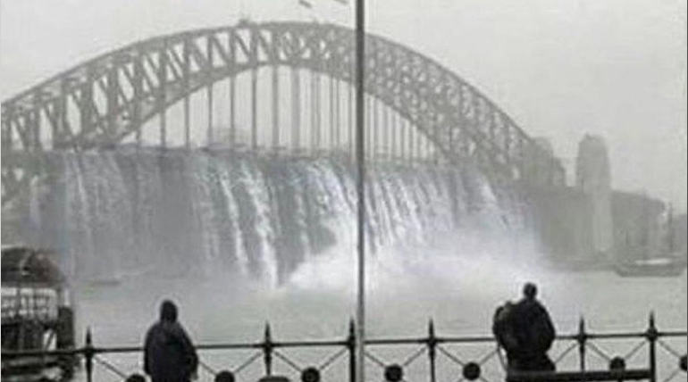 Sydney Floods blows off the City, One Dead and Two Policemen Injured , Image Credit - @thomasjameoneil Twitter