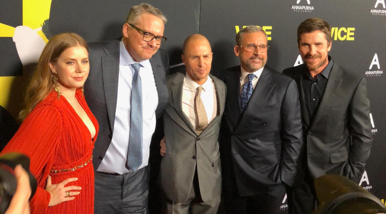 Team Vice during the movie Premiere, Image Source - @vicemovie Twitter
