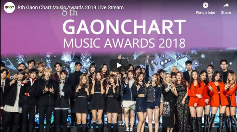GAON Chart 8th Music Awards 2019 Live Stream