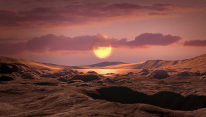 An illustration of what Kepler-1649c could look like from its surface. Credits: NASA/Ames Research Center/Daniel Rutter